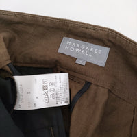 MARGARET HOWELL DENSE FINE LINEN POPLIN 578-4143014 2 定価37400円 パンツ 24SS ブラウン レディース マーガレットハウエル【中古】5-0930M♪