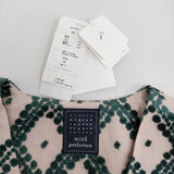 mina perhonen abs2379 tahti パイルジャカード 定88000円 40 ノーカラージャケット ピンク グリーン レディース ミナペルホネン【中古】5-0930M♪
