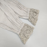 nest Robe ピエロカラー2wayブラウス 01211-1113 リネン 製品染め レース ブラウス シャツ ベージュ レディース ネストローブ【中古】6-0222M∞