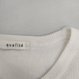 qualite ウォッシャブルクルーネックニットT 定価13200円 32440040004 半袖Ｔシャツ カットソー ホワイト レディース カリテ【中古】6-0429S∞