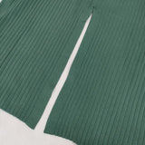 qualite シャツ衿リブカーディガン 定価19800円 32450041004 ロング カーディガン グリーン レディース カリテ【中古】6-0201M∞