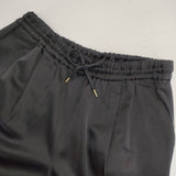qualite アセテートサテンドロストパンツ 定価18990円 日本製 イージー パンツ ブラック レディース カリテ【中古】6-0222G∞
