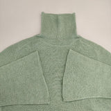 qualite 新品 シアーモヘアリブタートルニット 定価20900円 セーター ニット ライトグリーン レディース カリテ【中古】5-1106T∞