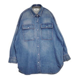 Healthy Denim Almond デニムシャツ HL68620 加工 ストレッチ 長袖シャツ ブルー レディース ヘルシーデニム【中古】6-0201M∞