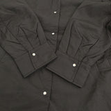 CAFUNE 中綿シャツジャケット 定価17600円 サイズ38 ブルゾン スナップボタン ジャケット ブラック レディース カフネ【中古】5-1026T♪