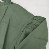 qualite ダンプバンドカラーシャツ 定価19800円 32440010019 コットンセルロース ブラウス シャツ グリーン レディース カリテ【中古】6-0201M∞