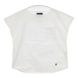 GYMPHLEX フレンチスリーブ プルオーバー J-1161 スーピマコットン ブラウス シャツ ホワイト レディース ジムフレックス【中古】6-0429S∞