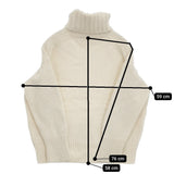 GALERIE VIE ファインウール ハイネックプルオーバー 定価30800円 タートル セーター ニット ホワイト レディース ギャルリーヴィー【中古】5-1026T♪