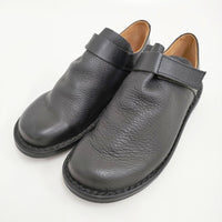 trippen BEUTEL サイズ37 ベルクロ 定価62700円 レザー シューズ・靴 ブラック レディース トリッペン【中古】5-0930G♪