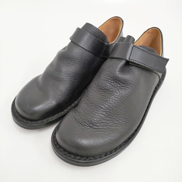 trippen BEUTEL サイズ37 ベルクロ 定価62700円 レザー シューズ・靴 ブラック レディース トリッペン【中古】5-0930G♪