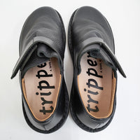 trippen BEUTEL サイズ37 ベルクロ 定価62700円 レザー シューズ・靴 ブラック レディース トリッペン【中古】5-0930G♪