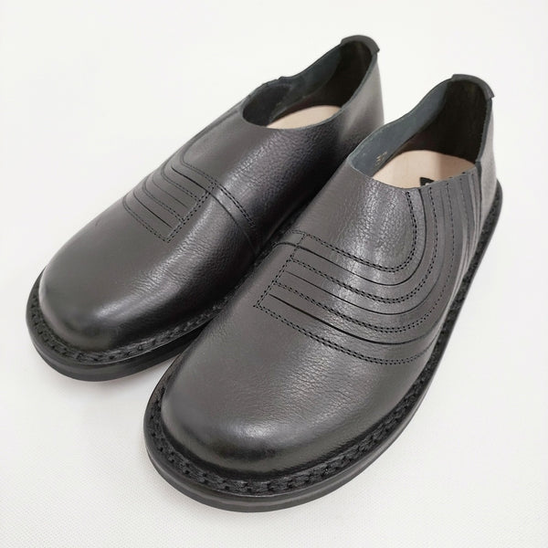 trippen 未使用品 rainbow サイズ37 定価57200円 レザー スリッポン シューズ・靴 ブラック レディース トリッペン【中古】5-0930G♪