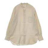 HERILL 21-050-HL-8010-3 コットン カシミア スタンドカラーシャツ 定価30800円 カシミヤ混 長袖シャツ ベージュ レディース ヘリル【中古】5-1106T∞