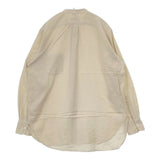 HERILL 21-050-HL-8010-3 コットン カシミア スタンドカラーシャツ 定価30800円 カシミヤ混 長袖シャツ ベージュ レディース ヘリル【中古】5-1106T∞