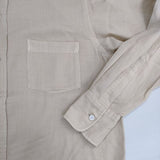 HERILL 21-050-HL-8010-3 コットン カシミア スタンドカラーシャツ 定価30800円 カシミヤ混 長袖シャツ ベージュ レディース ヘリル【中古】5-1106T∞