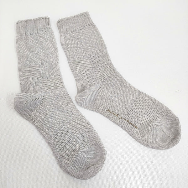 mina perhonen 未使用品 asd7625 panier ソックス 靴下 25SS ライトグレー レディース ミナペルホネン【中古】5-0930G♪
