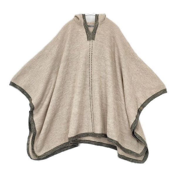 45R/45rpm 未使用品 アルパカ縮絨フードポンチョ 定価57200円 ポンチョ ベージュ レディース フォーティーファイブアールピーエム【中古】5-1106T∞