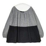 45R/45rpm 未使用品 バイカラーウール天竺ブラウス 定価27500円 チュニック グレー レディース フォーティーファイブアールピーエム【中古】5-1106T∞