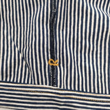 45R/45rpm 未使用品 インディゴ天竺ヒッコリーボレロ 定価17600円 サイズ0 カーディガン ネイビー ホワイト レディース フォーティーファイブアールピーエム【中古】5-1211G◎