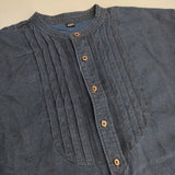 45R/45rpm リネンのピンタックビッグシャツ（インディゴ）定価58300円 ブラウス シャツ ネイビー レディース フォーティーファイブアールピーエム【中古】6-0408M∞