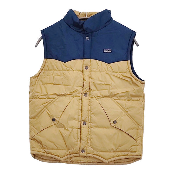 patagonia キッズインサレーション 中綿ベスト 68330 L/12 ベスト ベージュ ネイビー レディース パタゴニア【中古】5-1026T♪