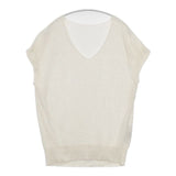 SLOBE IENA リネン混ノースリーブニット 定価9900円 セーター ニット 25SS オフホワイト レディース スローブイエナ【中古】6-0429S∞