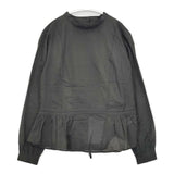 the last flower of the afternoon バックボタン コットンシルク ブラウス シャツ チャコールグレー レディース ラストフラワー【中古】6-0223M∞