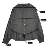 the last flower of the afternoon バックボタン コットンシルク ブラウス シャツ チャコールグレー レディース ラストフラワー【中古】6-0223M∞