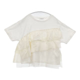 LEPSIM 新品 イソザイフリルドッキングＴ LPF62906CF チュール 半袖Ｔシャツ カットソー オフホワイト レディース レプシィム/レプシム【中古】6-0429S∞