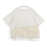 LEPSIM 新品 イソザイフリルドッキングＴ LPF62906CF チュール 半袖Ｔシャツ カットソー オフホワイト レディース レプシィム/レプシム【中古】6-0429S∞