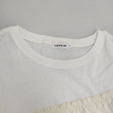 LEPSIM 新品 イソザイフリルドッキングＴ LPF62906CF チュール 半袖Ｔシャツ カットソー オフホワイト レディース レプシィム/レプシム【中古】6-0429S∞