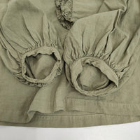nest Robe UPCYCLELINO 近江晒しフラワーカラーブラウス 定価25300円 フリル ギャザー 24SS グリーン レディース ネストローブ【中古】5-0930M♪