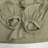 nest Robe UPCYCLELINO 近江晒しフラワーカラーブラウス 定価25300円 フリル ギャザー 24SS グリーン レディース ネストローブ【中古】5-0930M♪