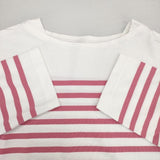 nest Robe コットン パネルボーダープルオーバー 定価13200円 01231-1003 カットソー 23SS ホワイト インク レディース ネストローブ【中古】5-1224M∞