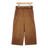 MHL. 595-1143500 WASHED COTTON DRILL 定価27000円 ベルト付き パンツ ブラウン レディース エムエイチエル【中古】5-1224G∞