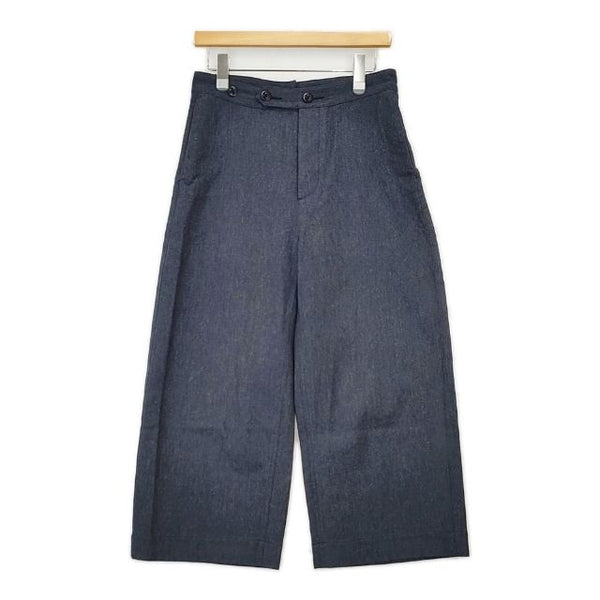 MHL. 595-7243505 WOOL COTTON SERGE パンツ ネイビー レディース エムエイチエル【中古】5-1120T∞