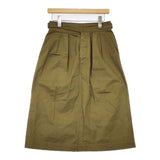 MHL. 595-7232502 コットンリネン グルカ ロングスカート カーキ レディース エムエイチエル【中古】5-1224M∞