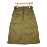 MHL. 595-7232502 コットンリネン グルカ ロングスカート カーキ レディース エムエイチエル【中古】5-1224M∞