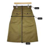 MHL. 595-7232502 コットンリネン グルカ ロングスカート カーキ レディース エムエイチエル【中古】5-1224M∞