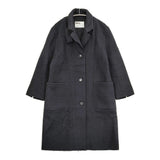 MHL. 595-8210506 HEAVY WOOL MELTON サイズ1 定価93500円 コート ネイビー レディース エムエイチエル【中古】5-1115A♪