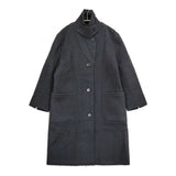 MHL. 595-8210506 HEAVY WOOL MELTON サイズ1 定価93500円 コート ネイビー レディース エムエイチエル【中古】5-1115A♪