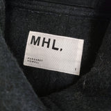 MHL. 595-8210506 HEAVY WOOL MELTON サイズ1 定価93500円 コート ネイビー レディース エムエイチエル【中古】5-1115A♪