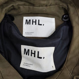 MHL. PROOFED COTTON DRILL COAT サイズ1 595-6210504 定価69300円 ライナー付き モッズコート カーキ レディース エムエイチエル【中古】5-1026T♪