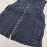 MHL. 595-226351 サイズ2 裏ボア ジップアップ ベスト ネイビー レディース エムエイチエル【中古】5-1121T♪