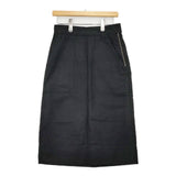 MHL. 595-2132501 ORGANIC COTTON GABERDINE SKIRT 定価28600円 ロングスカート 22SS ブラック レディース エムエイチエル【中古】5-1224M∞