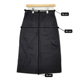 MHL. 595-2132501 ORGANIC COTTON GABERDINE SKIRT 定価28600円 ロングスカート 22SS ブラック レディース エムエイチエル【中古】5-1224M∞