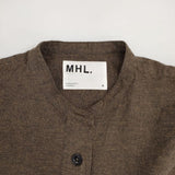 MHL. 595-0253501 COLOURED COTTON WEAVE コットン プルオーバー ブラウス シャツ ブラウン レディース エムエイチエル【中古】5-1224M∞
