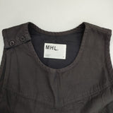 MHL. 595-1256500 CONTRAST WRAP COTTON 定価36300円 ノースリーブ ワンピース 21AW ブラック レディース エムエイチエル【中古】5-1224M∞