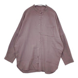 cinq symphonie 長袖 バンドカラ― ブラウス シャツ パープル レディース サンクサンフォニー【中古】5-1224M∞