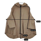 cinq symphonie ワイド プルオーバー チュニックパーカー 長袖シャツ ベージュ レディース サンクサンフォニー【中古】5-1224M∞